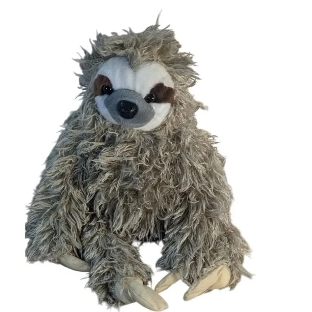 Wild Republic Sloth Plush Shaggy Grey Stuffed Animal 13 Inch Three Toed 10963